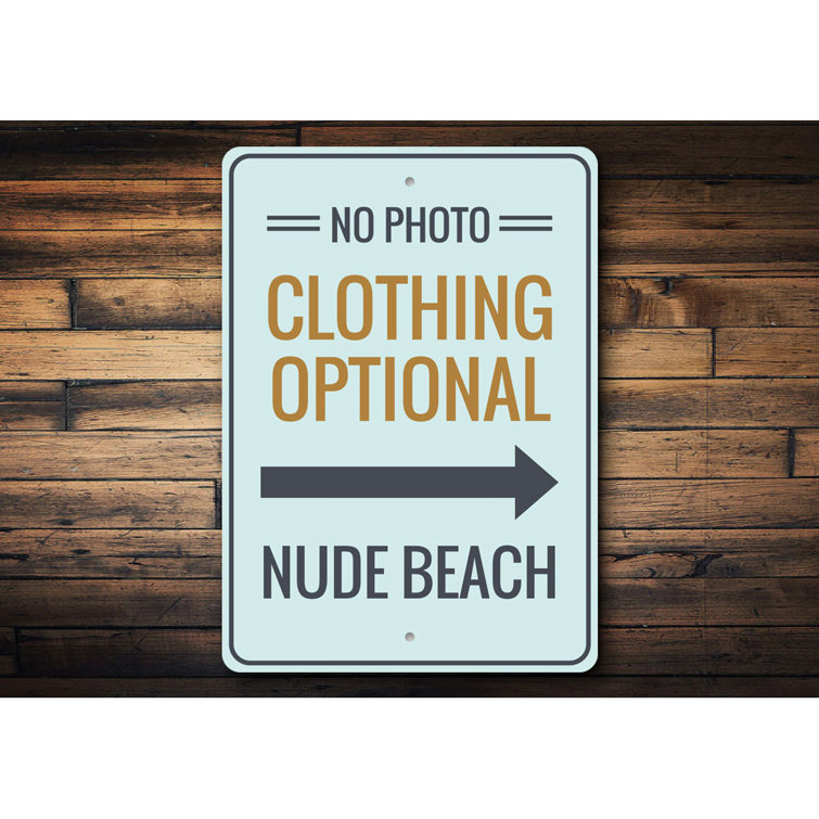 Lizton Sign Shop, Inc Clothing Optional Nude Beach Sign Wayfair.ca